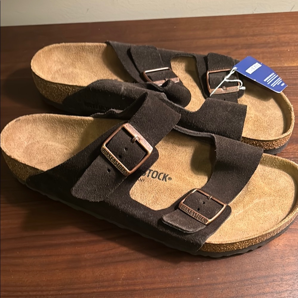 Birkenstock Arizona Dark brown Suede Sandals